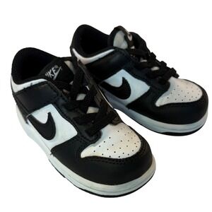 Nike‎ Dunk Low Panda Shoes Black White Leather Sneakers Size 6C